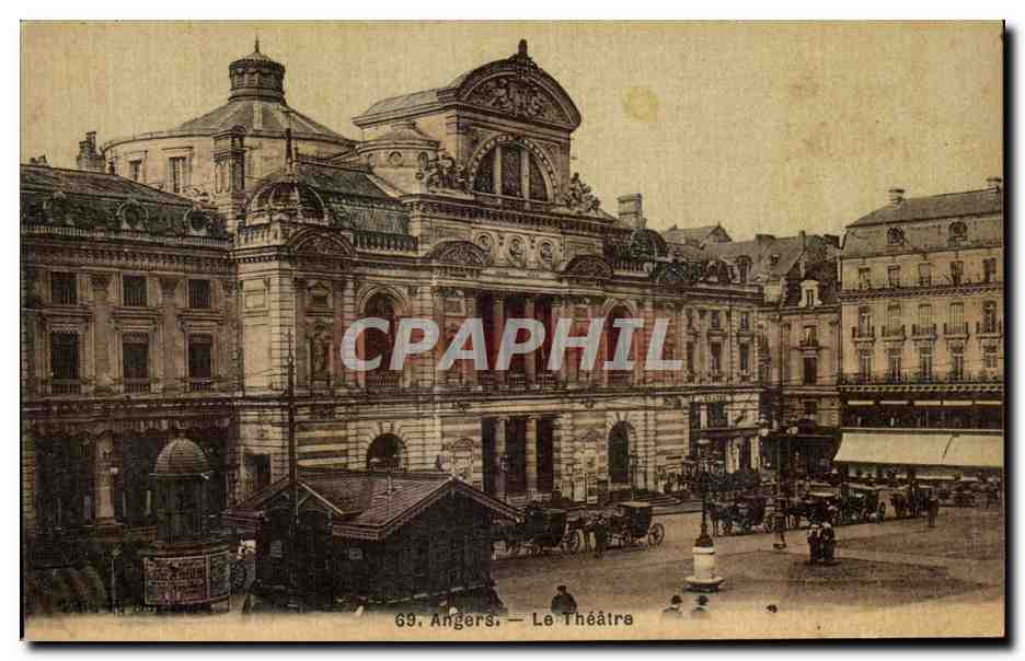 CPA Angers Le theatre (carte toilee)