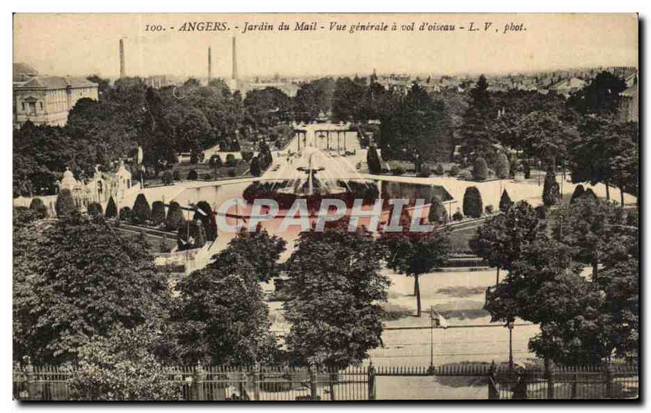 CPA Angers Jardin Du Mail Vue Generale A Vol D'Oiseau
