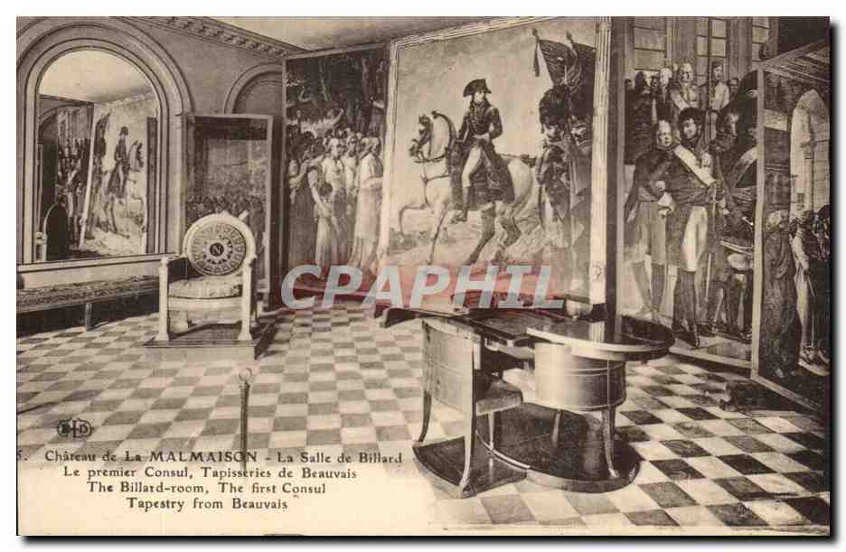 CPA Chateau de La Malmaison La Salle de Billard Le Premier Consul Tapisseries de Beauvais Napoleon 1er