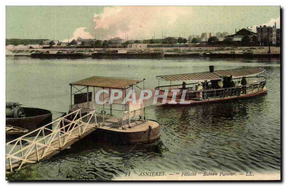 CPA Asnieres Felicite Bateau Passeur 