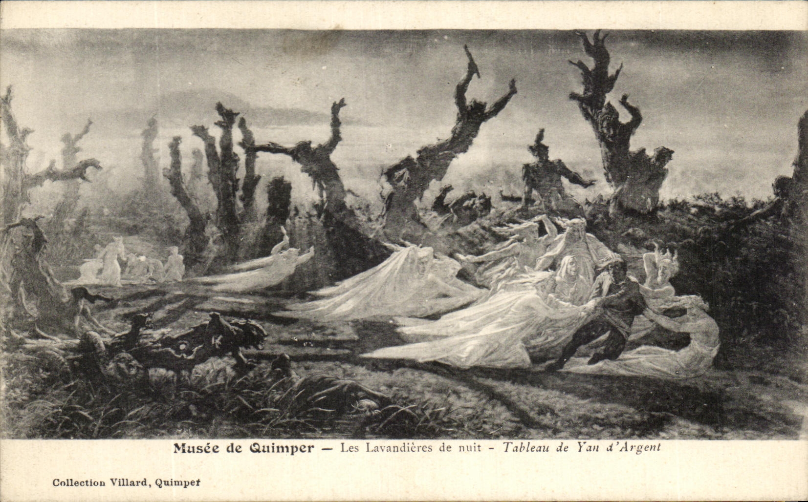 CPA Musee de Quimper Les Lavandieres de nuit Tableau de Yan d'Argent Villard
