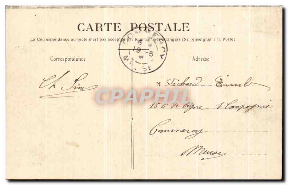 Laon — Departementales Hospiz von Montreuil-sous-Laon — Cour d'honneur — E.G., Laon — Rückseite