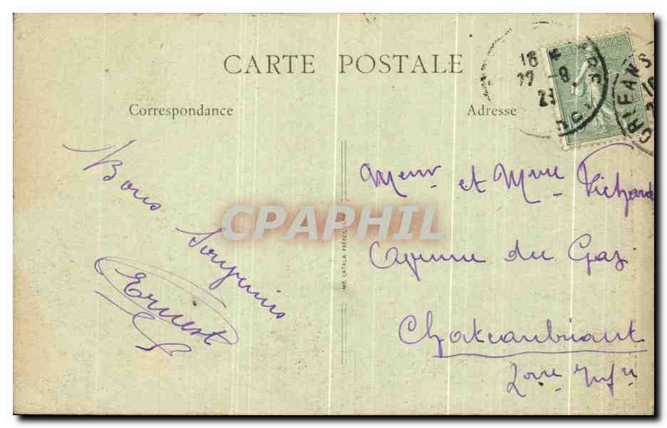 CPA Orleans Vue a vol d'oiseau — Rückseite