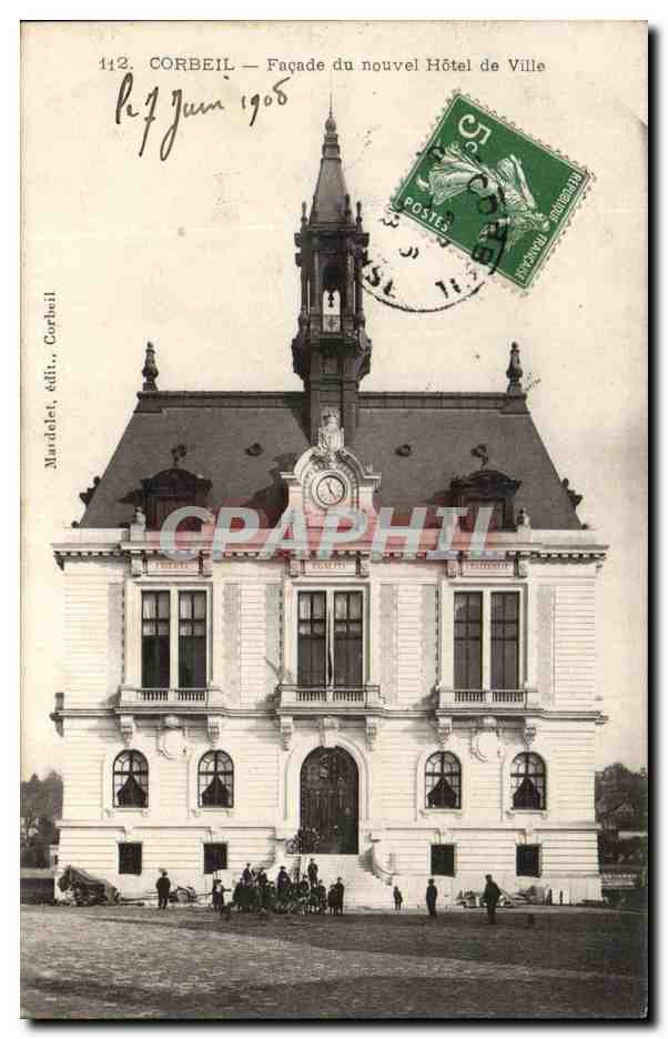 CPA Corbeil Facade du nouvel Hotel de Ville