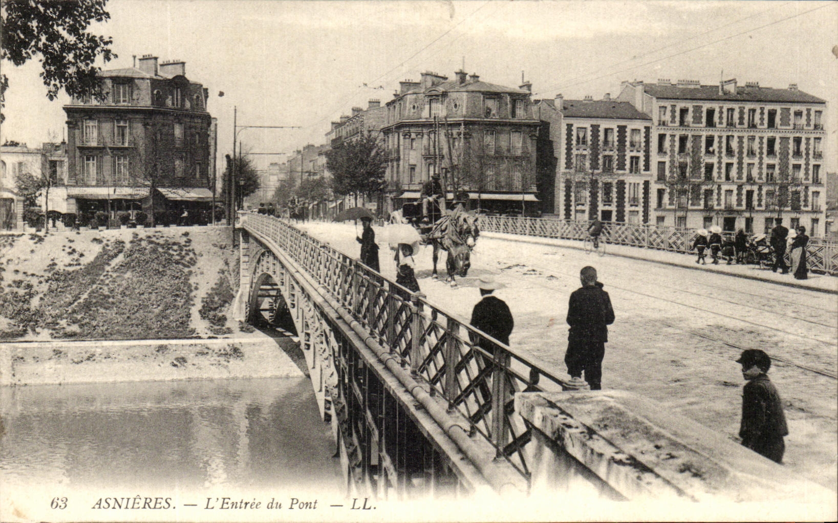 CPA Asnieres L'Entree du Pont Charette a ane