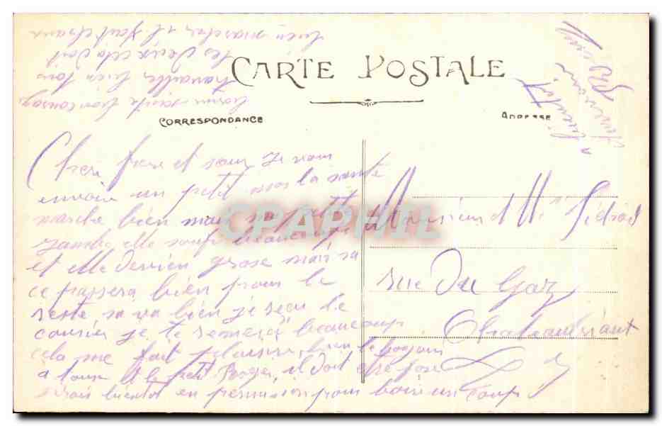 CPA Tours La Rue Nationale De Wachter — Rückseite