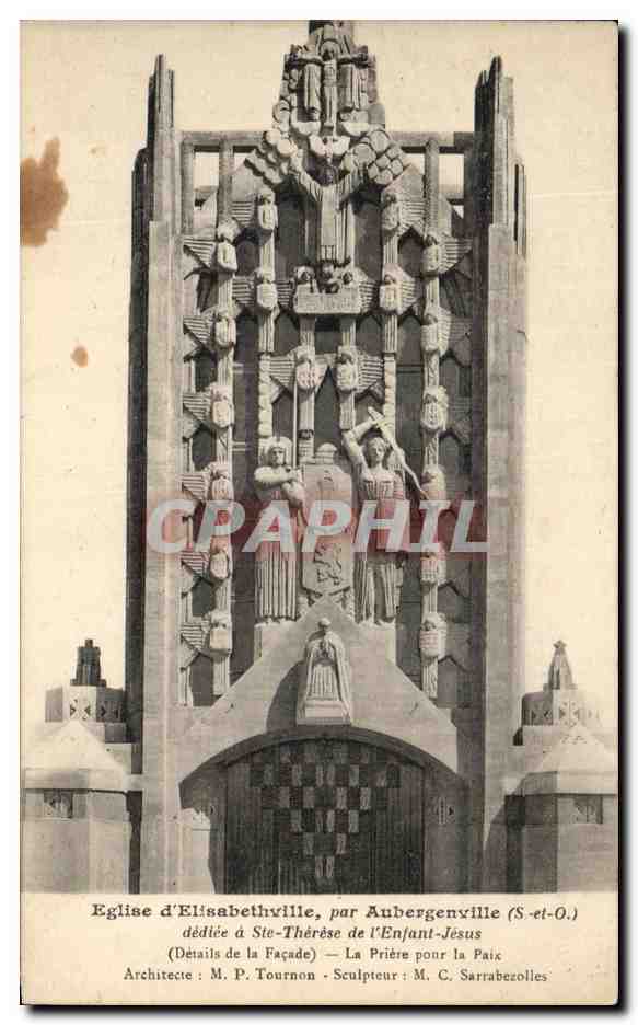 CPA Eglise d'Elisabethville Par Aubergenville dediee a Ste Therese de l'Enfant Jesus 