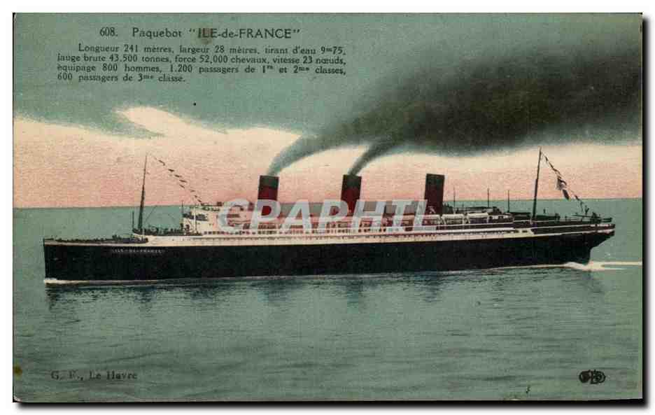 CPA Paquebot Ile De France Bateau 