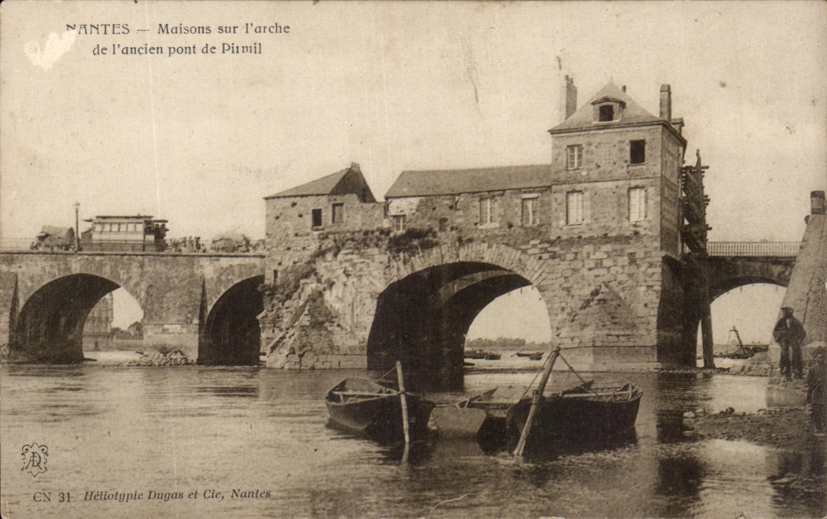 CPA Nantes Maisons Sur l'Arche De l'Ancien Pont De Pirmil
