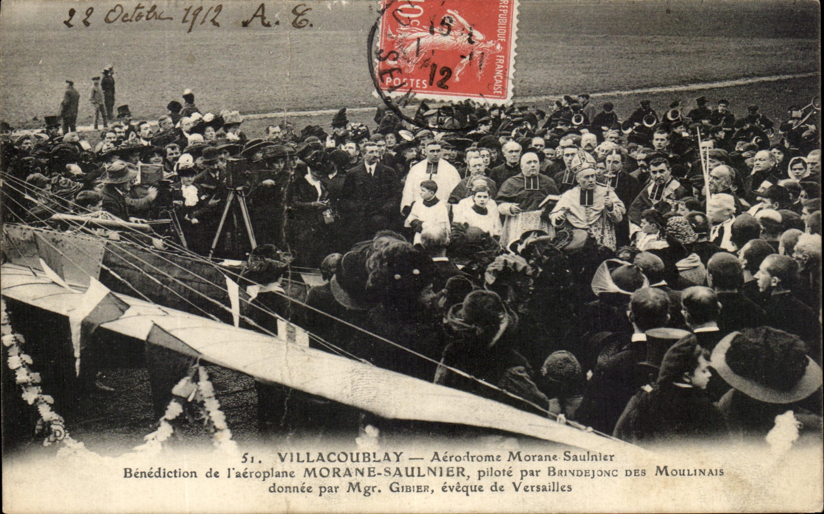 CPA Villacoublay Aerodrome Morane Saulnier Benediction de l'aeroplane de Morane Saulnier