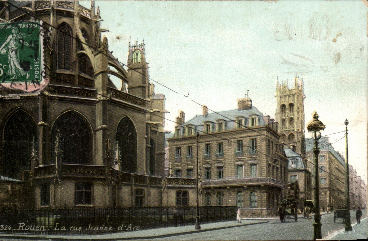 CPA Rouen La rue Jeanne d'Arc JM Hirondelle