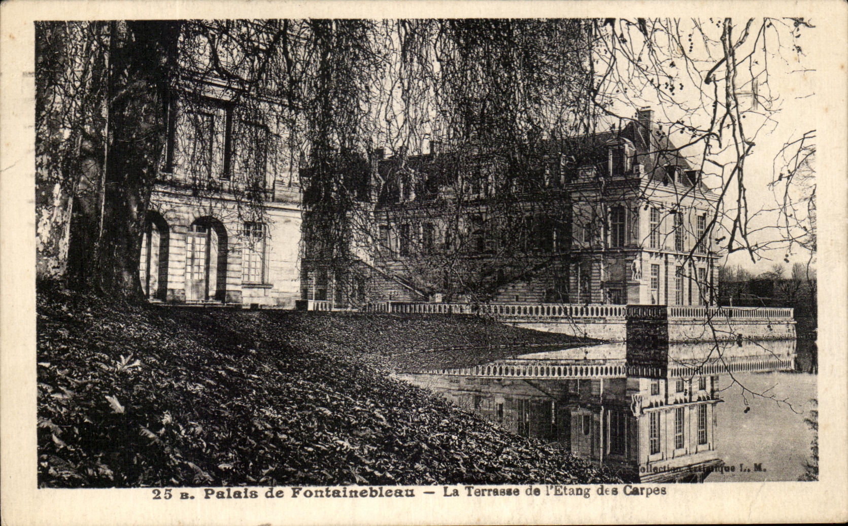 Antieke ansichtkaart Paleis van Fontainebleau La Terrasse de l'Etang des Carpes