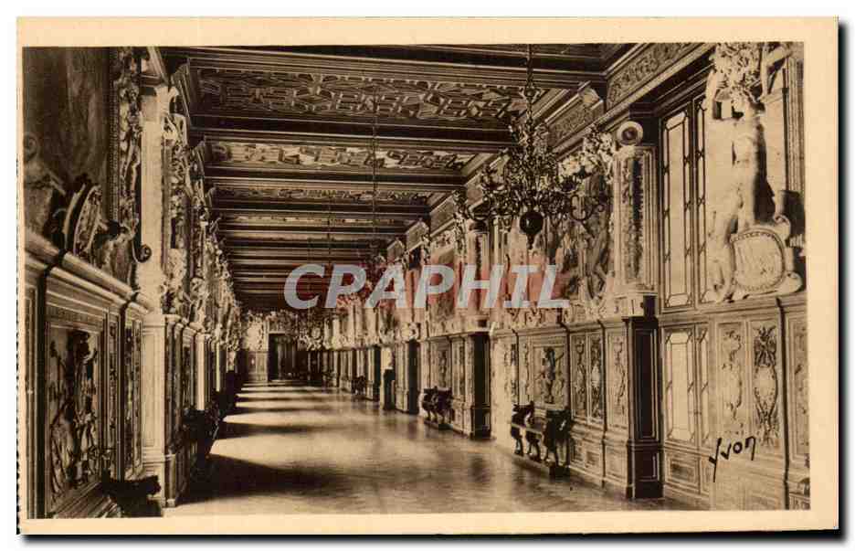 CPA Fontainebleau Le Palais Galerie Francois 1er