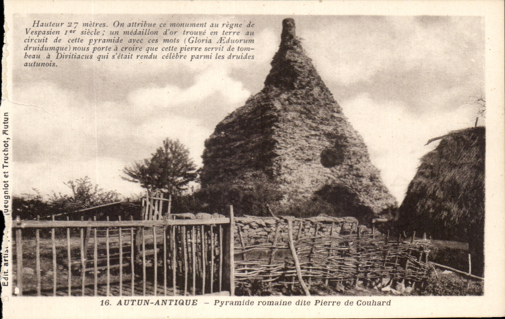 CPA Autun Antique Pyramide romaine dite Pierre de Couhard
