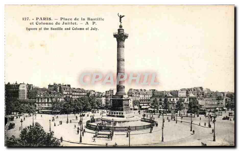 CPA Paris Place de la Bastille Et Bastille Et Colonne de Juillet