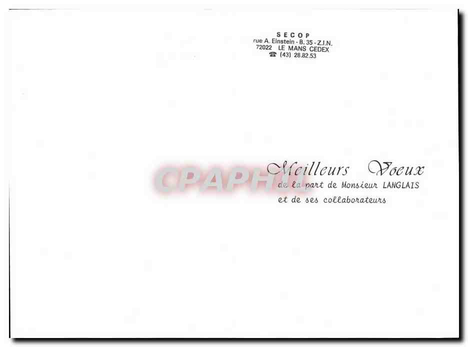 CPM Meilleurs Voeux De La Part de la maison des 2 amis  — Back