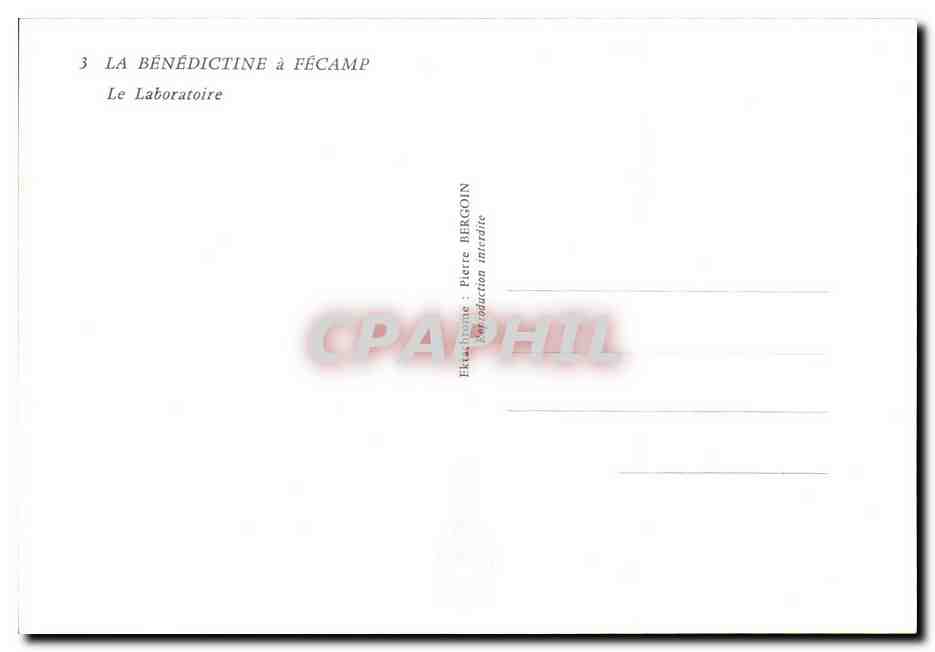 CPM La Benedictine A Fecamp Le Laboratoire — Rückseite