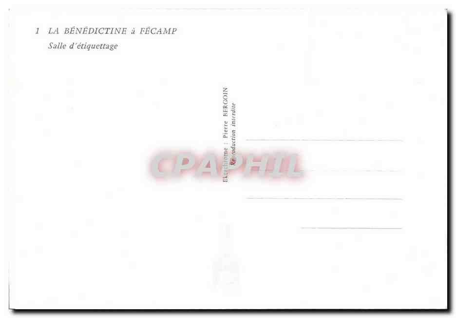 La Bénédictine à Fécamp — Salle d'étiquettage — Éditeur Pierre Bergoin — Rückseite
