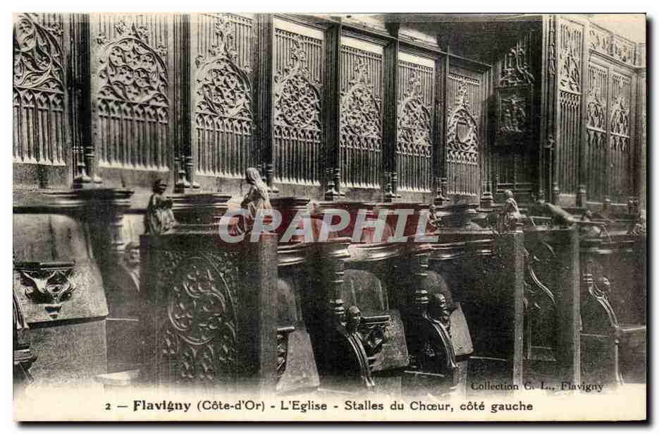 Flavigny (Côte-d'Or) - L'Église - Stalles du Chœur, côté gauche — Collection C. L., Flavigny