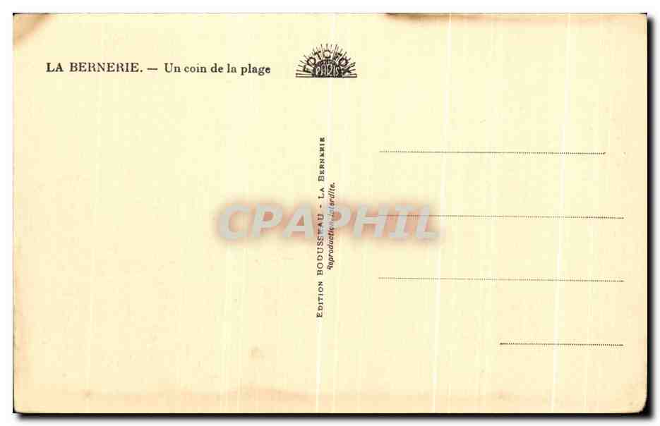 CPA La Bernerie Un Coin de la Plage — Rückseite