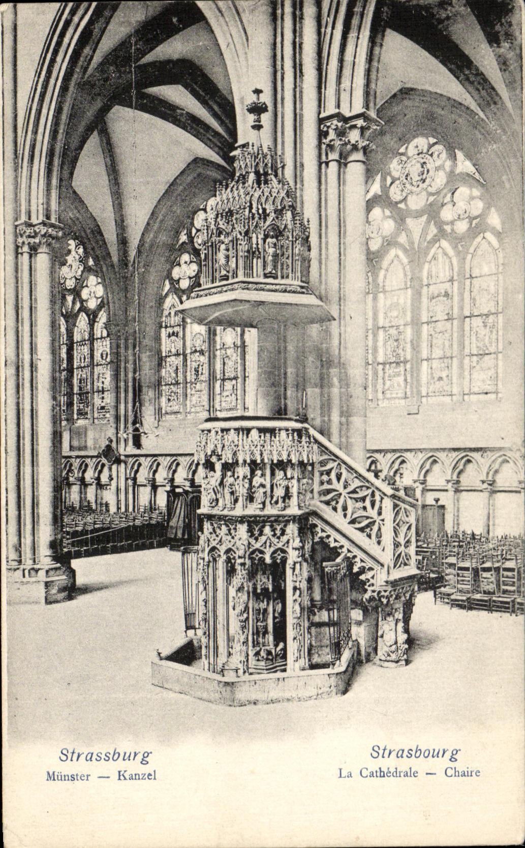 CPA Strassburg Munster Kanzel La Cathedrale Chaire
