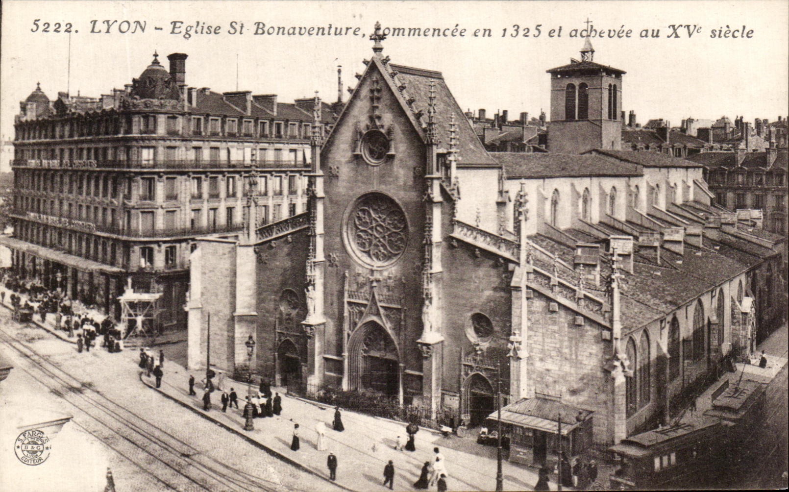 LYON - Kirche Saint-Bonaventure, begonnen 1325 und fertiggestellt im 15. Jahrhundert