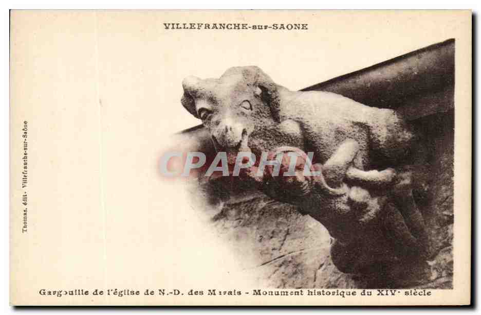 Villefranche-sur-Saône — Gargoyle der Kirche Notre-Dame des Miraîs — Verlag Thomas, Nr. 69