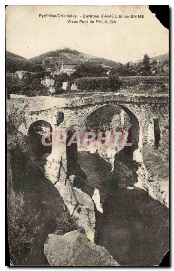CPA Pyrenees Orientales Environs D'Amelie les Bains Vieux Pont de Palalda