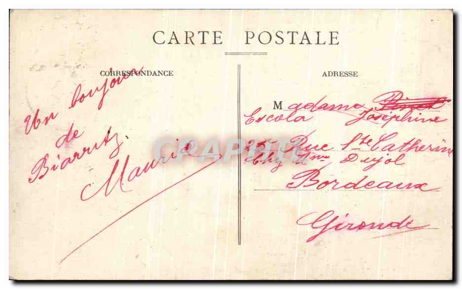 CPA Biarritz Pittoresque Tempete du 9 Fevrier Eglise Ste Eugenie — Verso
