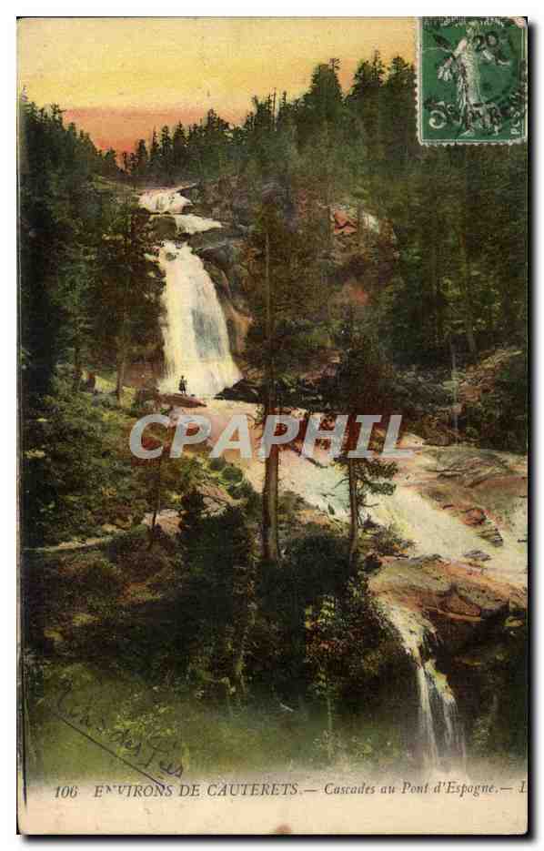 CPA Environs De Cauterets Cascades au Pont d'Espagne