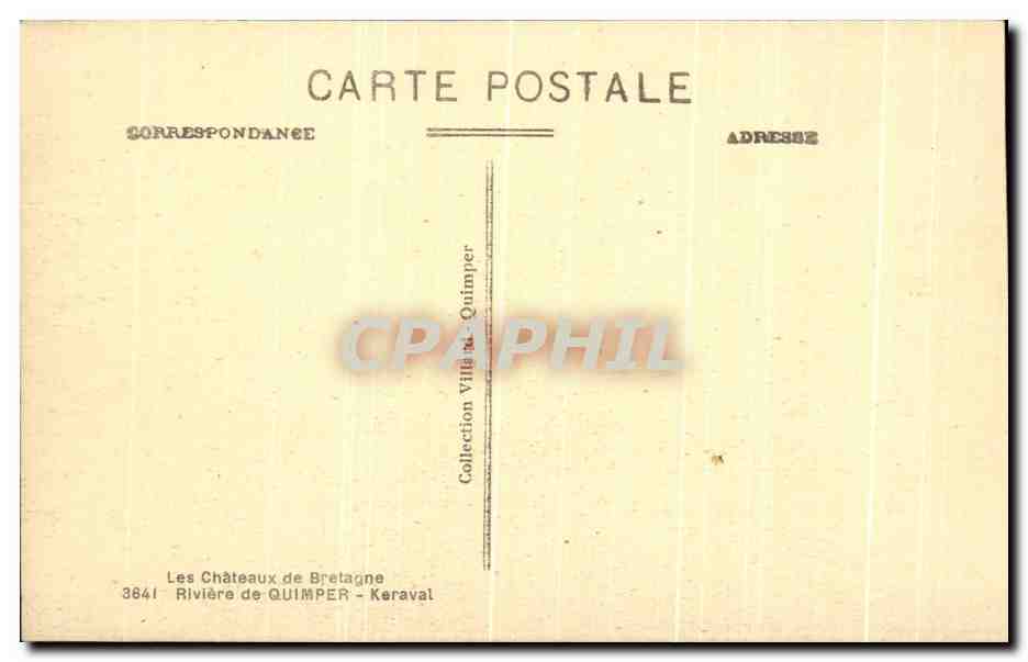 CPA Les Chateaux de Bretagne Riviere de Quimper Keraval — Rückseite