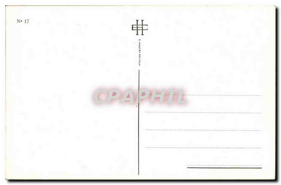 Scène de vitrail — détail d'une verrière médiévale — E. Houvet Édition — Verso
