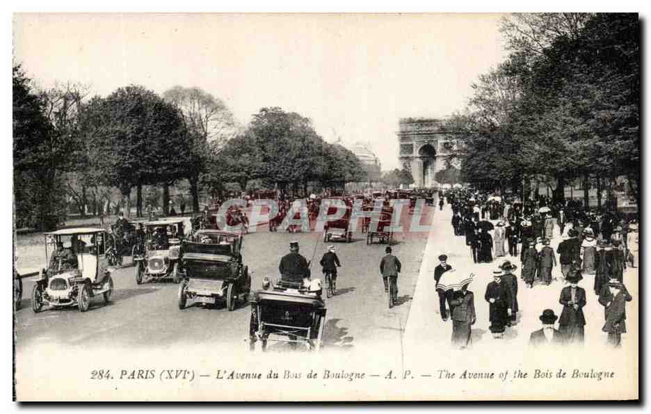 CPA Paris L'Avenue du Bois de Boulogne Automobile Arc de Triomphe 