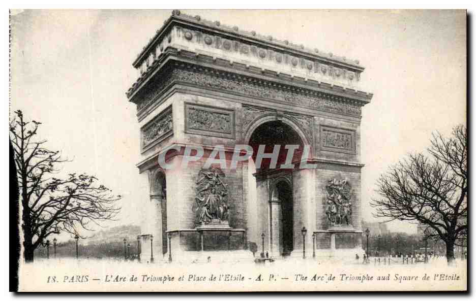 CPA Paris L'Arc de Triomphe et Place de l'Etoile 