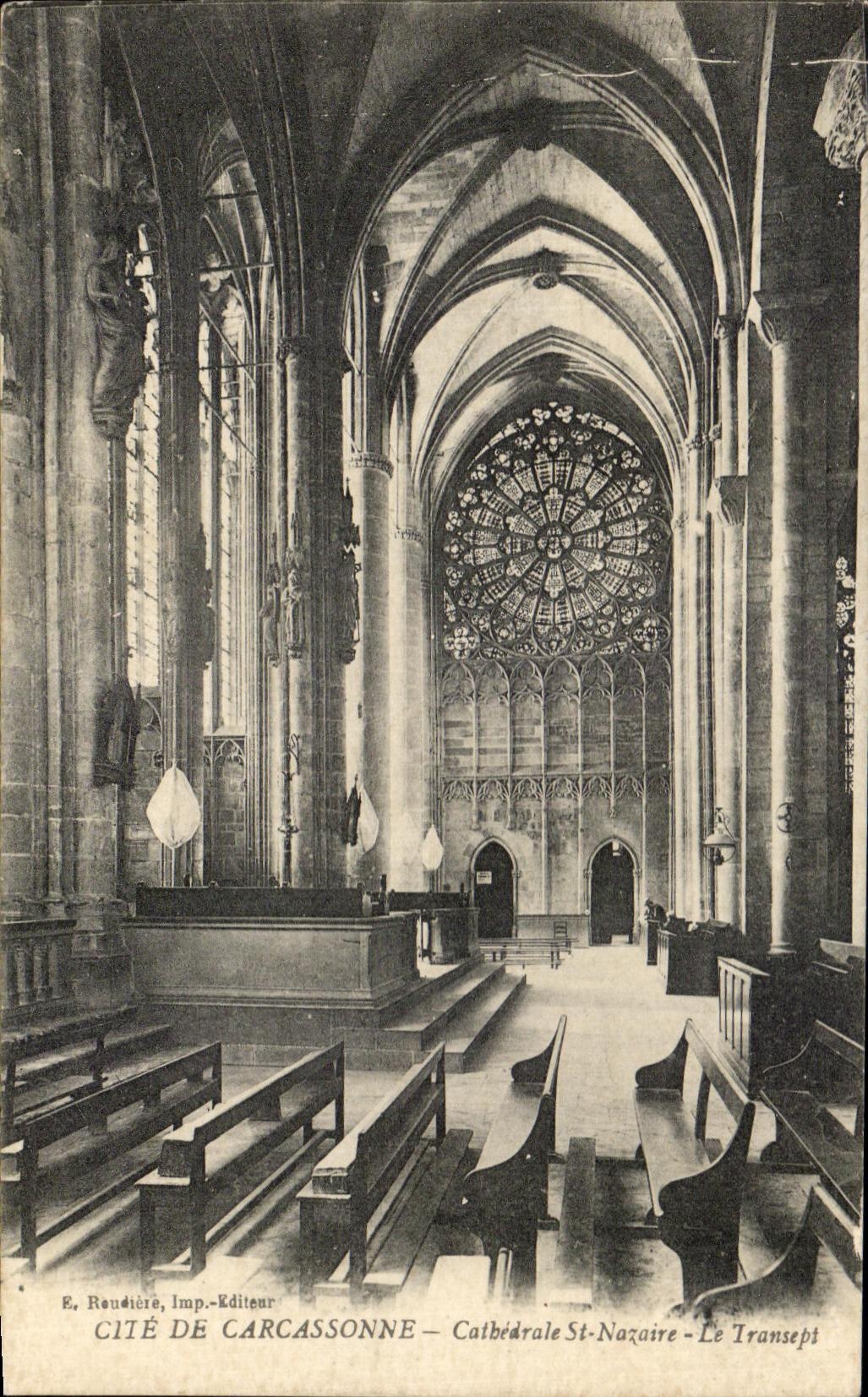 CPA Cite De Carcassonne Catherale St Nazaire Le Transept