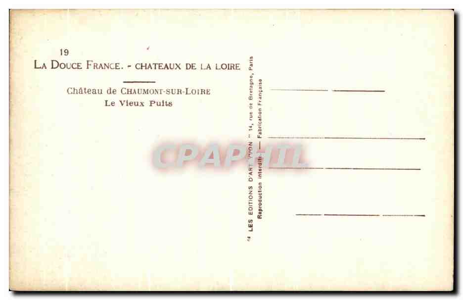 Le Vieux Puits — Château de Chaumont-sur-Loire — Édition Yvon — Back