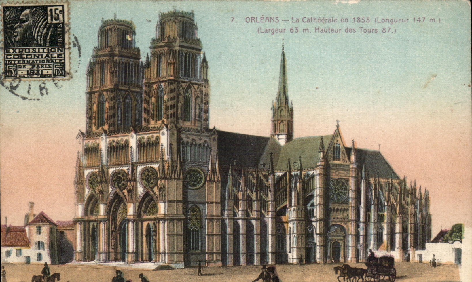 CPA Orleans La Cathedrale en 1855