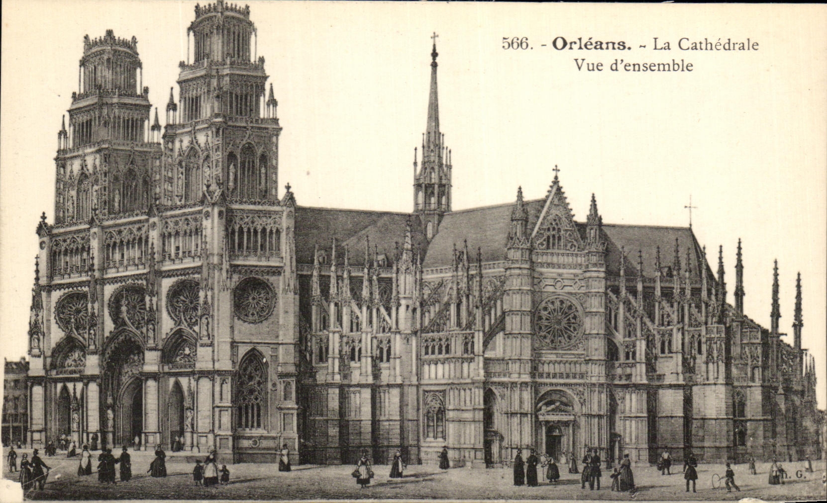 CPA Orleans La Cathedrale Vue d'Ensemble