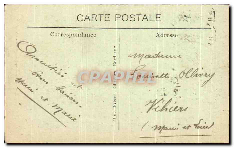 CPA Bordeaux Le Monument Gambetta — Verso