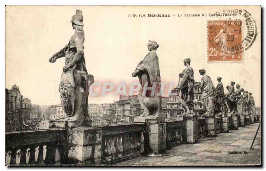 CPA Bordeaux La Terrasse du Grand Theatre
