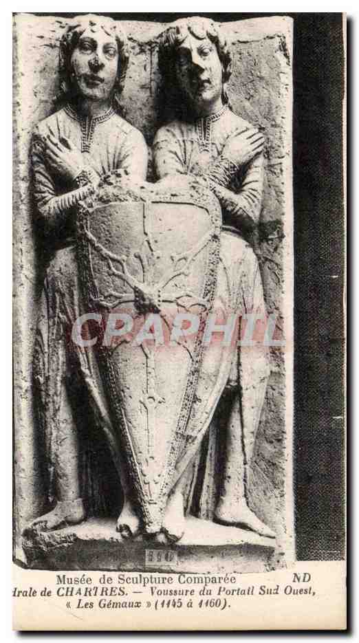 CPA Musee de Sculpture Comparee Cathedrale de Chartres Voussure du Portail sud 