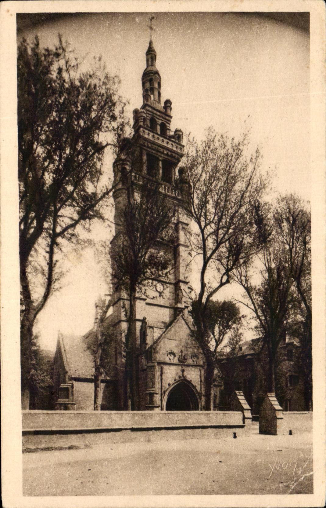 CPA Cote De Granit Roscoff Eglise Notre Dame 