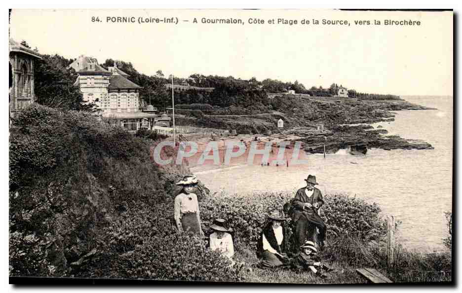 CPA Pornic A Gourmaion Cote Et Plage De La Source Vers La Birochere