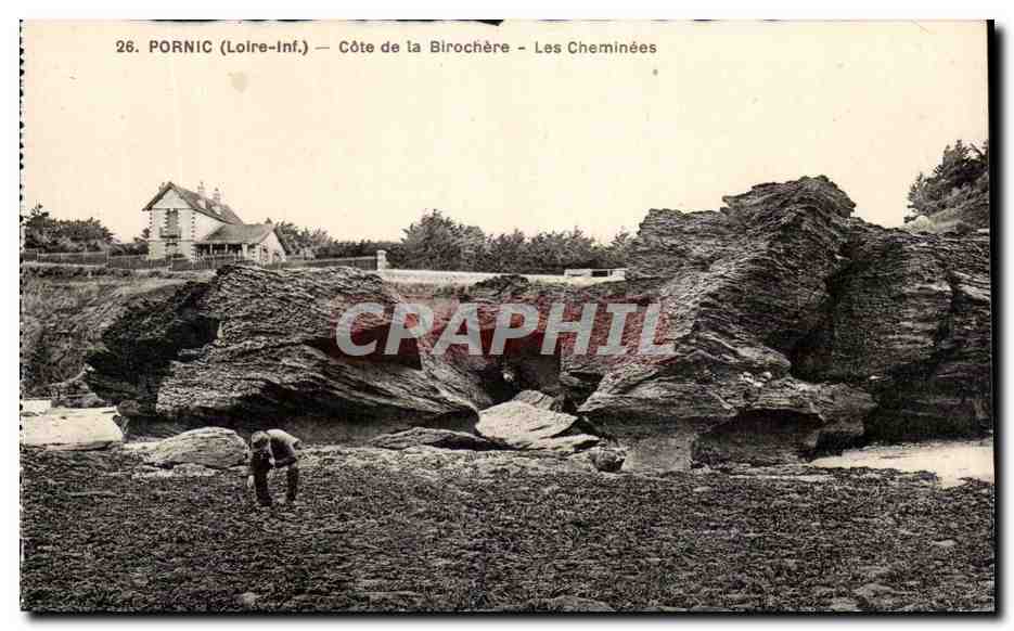 CPA Pornic Cote De La Birochere Les Cheminees