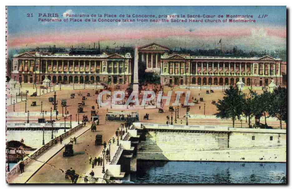 CPA Paris Panorama De La Place De La Concorde Pris Vers Le Sacre Coeur De Montmartre
