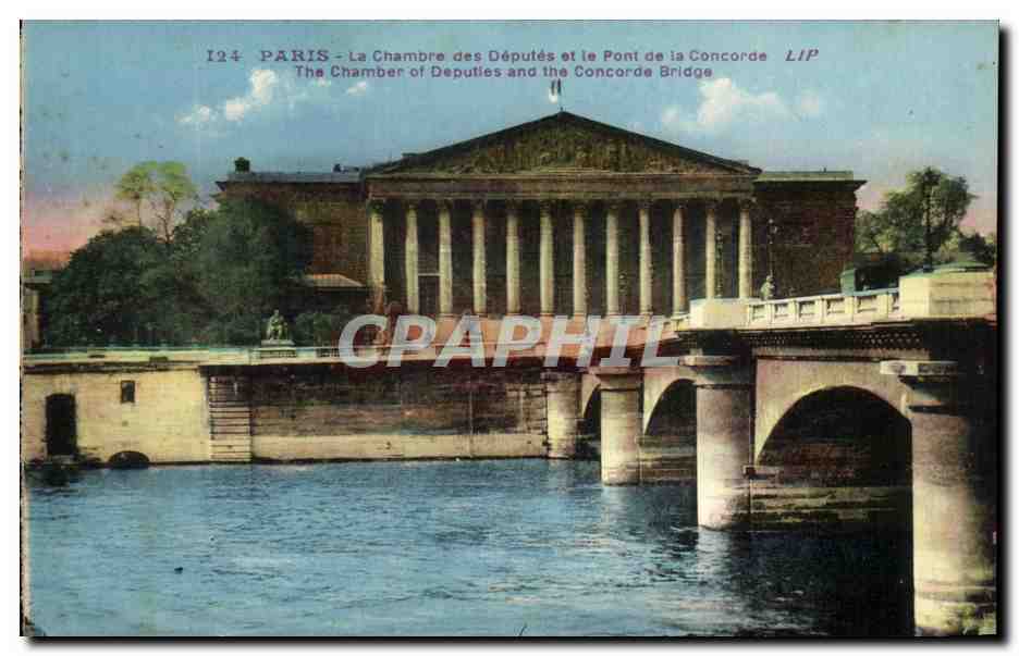 CPA Paris La Chambre Des Deputes Et Le Pont De La Concorde The Chamber Of
