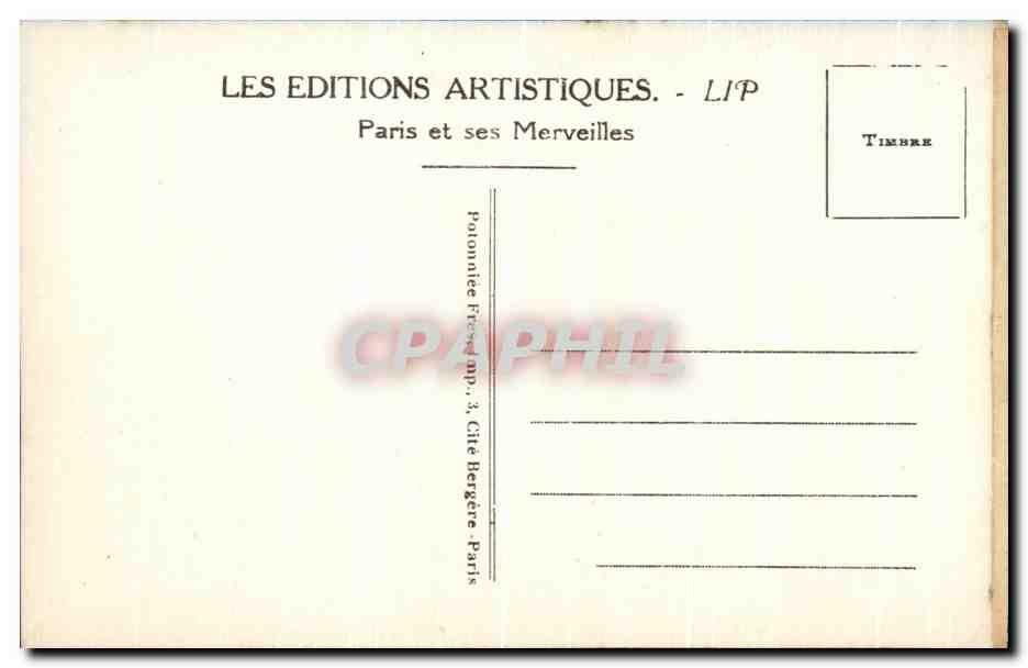 CPA Paris La Chambre Des Deputes Et Le Pont De La Concorde The Chamber Of — Rückseite