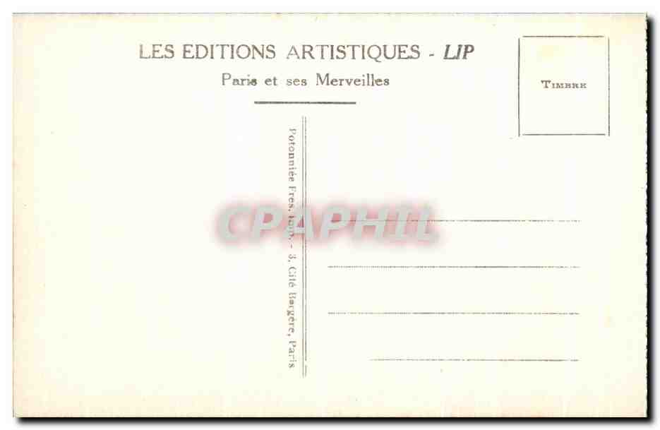 CPA Paris Le Bourse — Rückseite