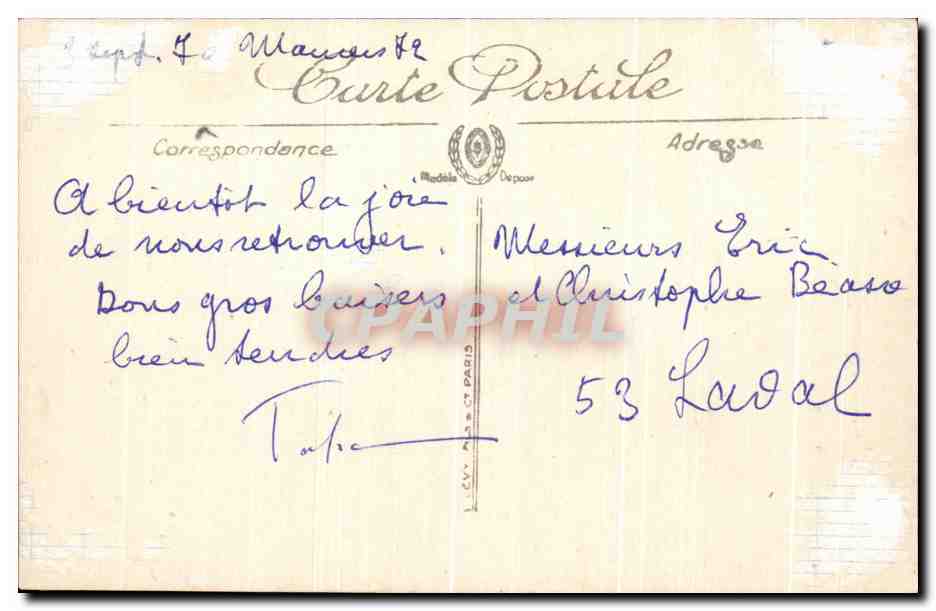 CPA Neufchatel L'Etang — Rückseite