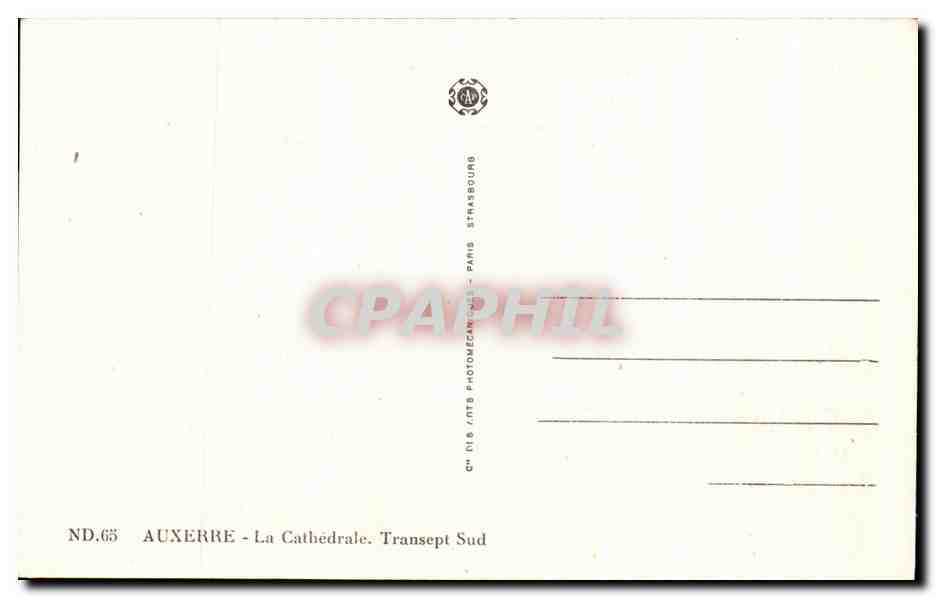 CPA Auxerre La Cathedrale Transept Sud — Verso